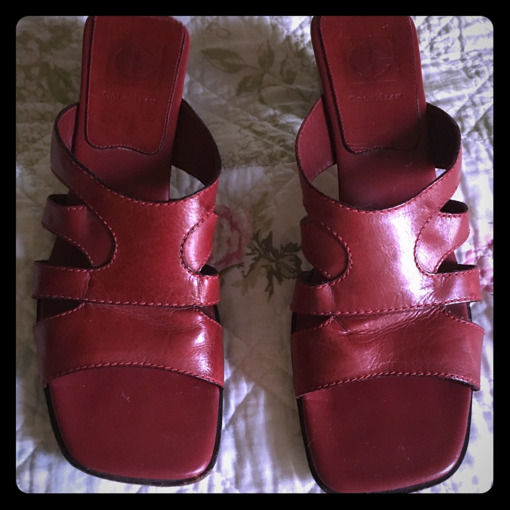 Cole Haan red sandals. Size 8AA. Gently worn